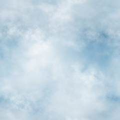 White clouds and blue sky seamless stock illustration.
