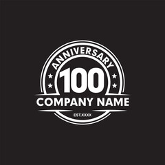 100th year anniversary emblem logo design vector template