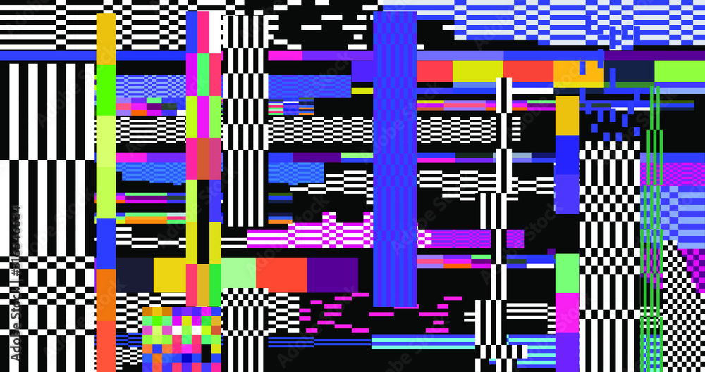 Poster webpunk style glitched background with vhs artifacts, random pixel noise. vaporwave and retrowave ae