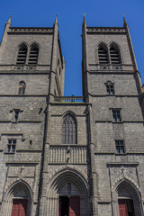 Saint-Flour Cathedral (Cathedrale Saint-Pierre-et-Saint-Flour de Saint-Flour, built 1398 - 1466) - Roman Catholic Church located in town of Saint-Flour, Cantal department, Auvergne region, France.