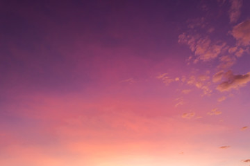 sky with clouds with beautiful sunlight in the evening