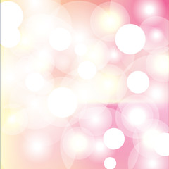 Soft Bright Abstract Bokeh Banner in Shades of Pink,Soft Glow of the Sun , Defocused Lights, Vector Illustration
