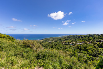 Fototapeta na wymiar Barbados country and view to east coast