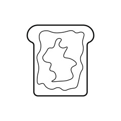vector icon with toast with butter and jam