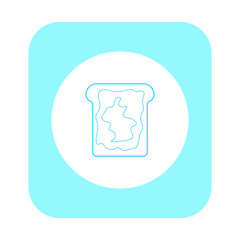 vector icon with toast with butter and jam