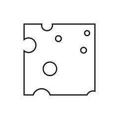 vector icon with cheese slice shape with holes