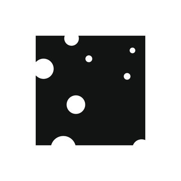 vector icon with cheese slice shape with holes