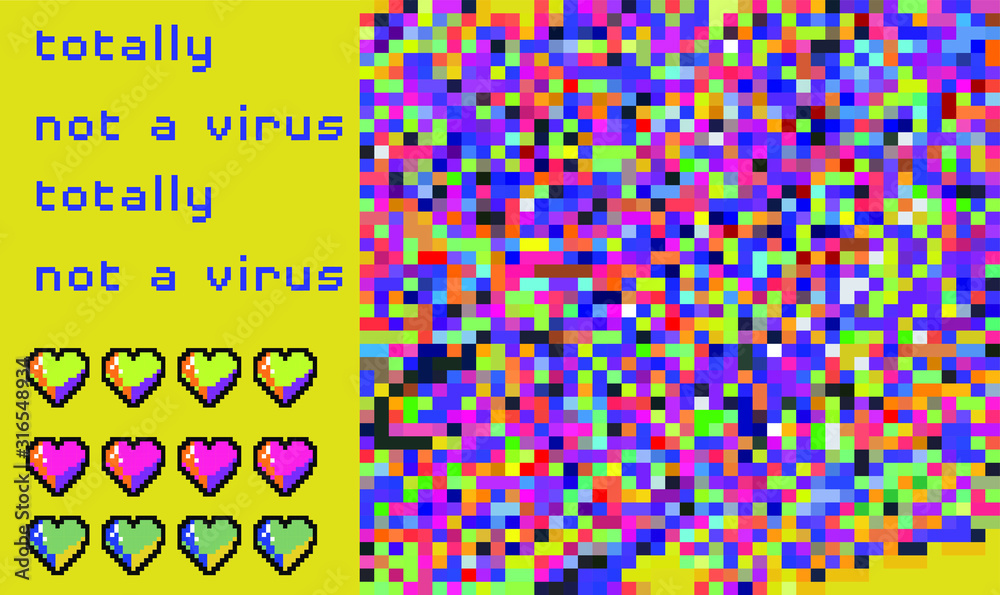 Poster webpunk style glitched background with vhs artifacts, random pixel noise. vaporwave and retrowave ae
