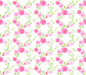 ピンクの花のリース、シームレス背景