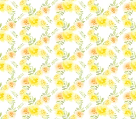 Tuinposter Goudsbloemkroon, naadloos patroon als achtergrond © wooca
