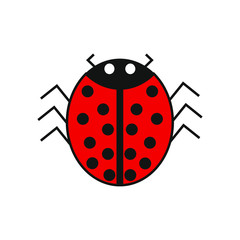 vector icon, with insect ladybug shape