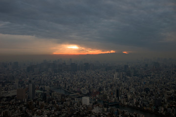 Naklejka na ściany i meble View from Sky tree tower in Tokyo