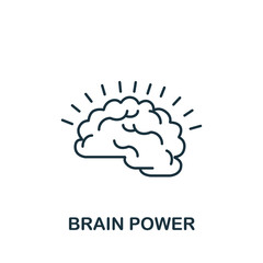 Brain Power icon. Simple line element Brain Power symbol for templates, web design and infographics