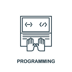 Programming icon. Simple line element Programming symbol for templates, web design and infographics