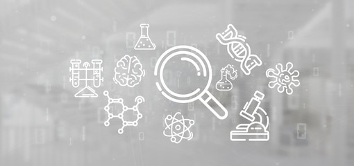 Obraz premium Cloud of science icon