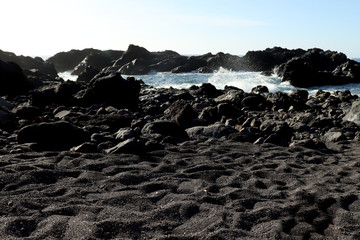 Obraz premium Black volcanic sand in Tenerife