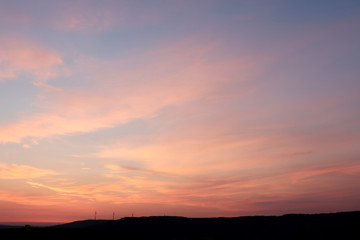 Fototapeta na wymiar Windmills at sunrise in Germany