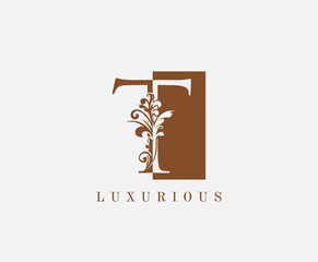 T Letter Classic Vintage Logo. Luxury T Swirl Square Logo Icon