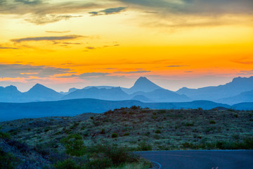 Big Bend National Park, USA at sunset