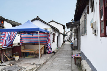 Back Road of Zhujiajiao, which is Chinese old town area in Shanghai, China	