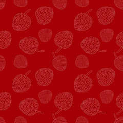 Lychee pattern background. Tropical fruit lychee pattern. Summer fruit hand drawn background. Asian fruit background texture for kitchen wallpaper, textile, fabric, gifts and packaging design. 