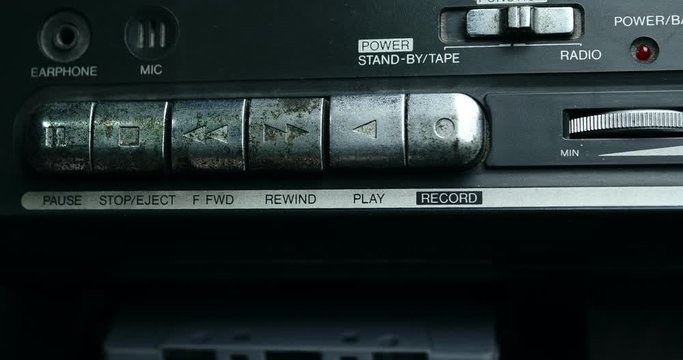Audio cassette with retro tape player.