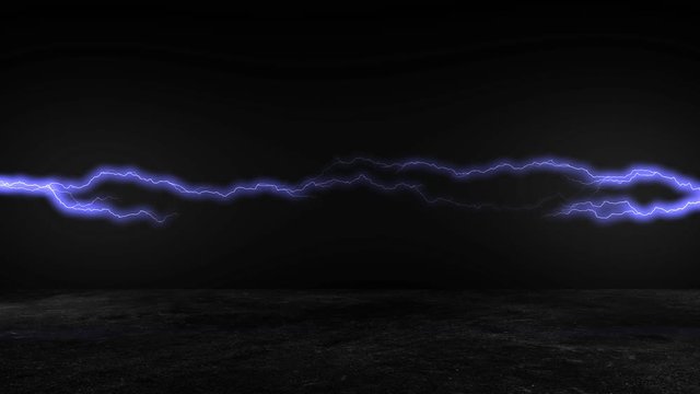 4K CG Blue Lighting Bolt on dark background