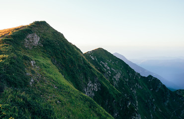 beautiful green mountain hills