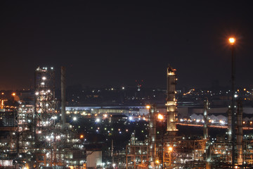 Plakat Petrochemical industry in the night time.