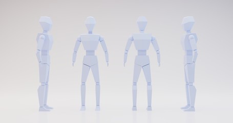 Posable dolls and models for artists. 3d rendered body reference. Male body and Famele body Model Figures for Artists