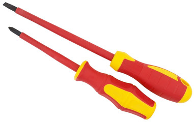 screwdriver for electricians isolated on white