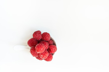 Fresh rasberries on white background