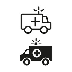 Ambulance icons on white background.