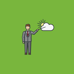 Weatherman color vector illustration for Weatherman Day