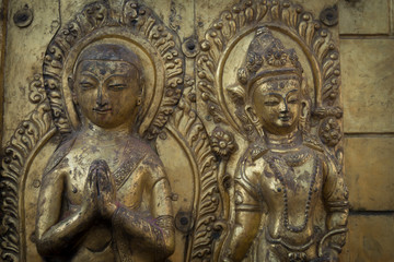 Fototapeta premium Hinduist statues in kathmandu temple, Nepal