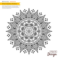 Mandala decorative ornament. Can be used for greeting card, phone case print, etc. Hand drawn background