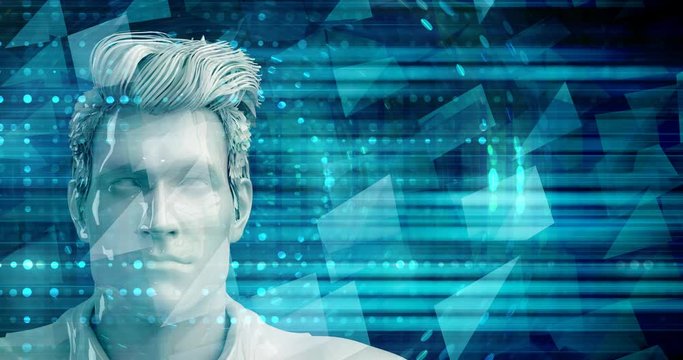 European Business Man Using Digital Solutions Technology Concept Art