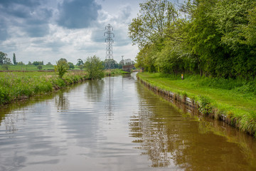 Obraz premium Scenic canal view of the Llangollen Canal near Whitchurch, Shropshire, UK