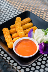 Fried Chicken Sticks with Chili Sauce