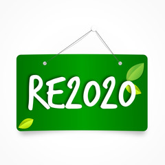 Obraz na płótnie Canvas RE2020 réglementation environnementale des bâtiments neufs