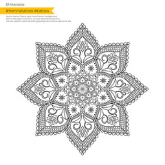 Abstract Vector Mandala for coloring page