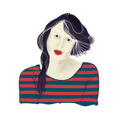 Vector illustration with young woman..