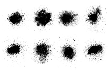 Set of black splash on white background vector illustration