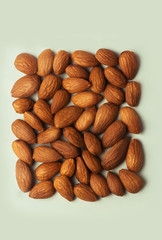 almonds isolated on neutral background