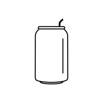 Soda Can Icon Black Vector