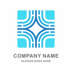 Geometric Ornament Cross Business Company Vector Logo Design