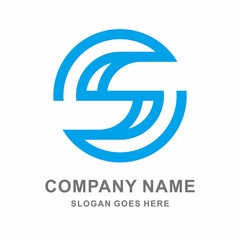 Monogram Letter S Business Company Vector Logo Design