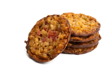 chocolate cookies with muesli isolated