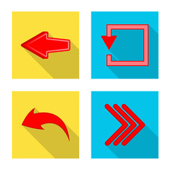 Isolated object of element and arrow logo. Set of element and direction stock vector illustration.