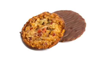chocolate cookies with muesli isolated